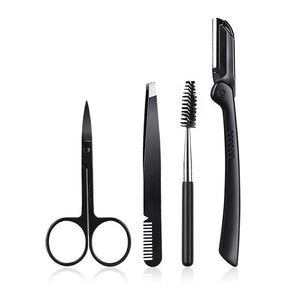 1Set Professional Eyebrow Trimming Tool Set Stainless Steel Eyebrow Tweezer Clipper Scissors Eyelash Brush Cosmetic Makeup Set