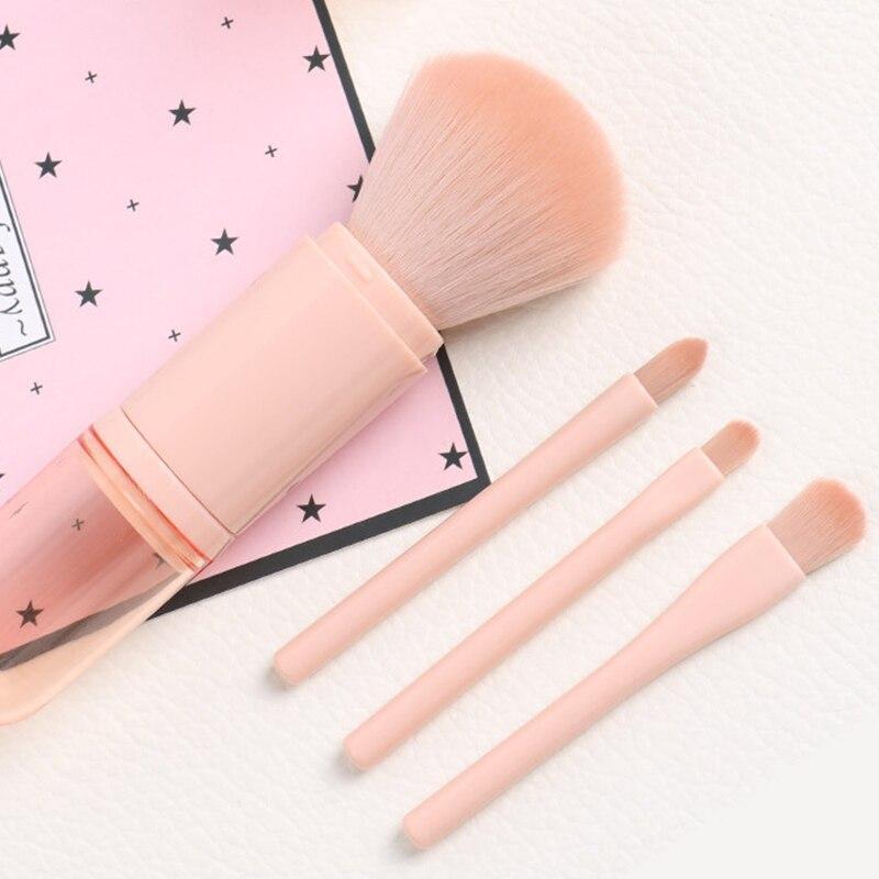 4in1 Portable Telescopic Makeup Brushes Loose Powder Eye Shadow Brush Foundation Cosmetic Beauty Makeup Tools Accessories