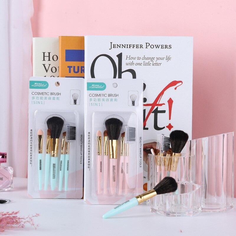 5Pcs/Set Beauty Makeup Brushes Set Nylon Blush Eyebrow Eyelash Eye Shadow Brush Foundation Cosmetic Makeup Tools Set Accessories