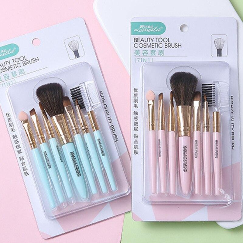 7Pcs/Set makeup brushes Set Nylon Blush Eyelash Eyebrow Lip Eye Shadow Brush Foundation Cosmetic Beauty Makeup Tools Accessories