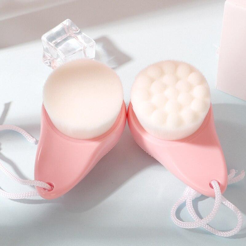 Double Side Silicone Face Washing Brush Facial Cleanser Portable 3D Face Cleaning Vibration Massage Skin Care Tool