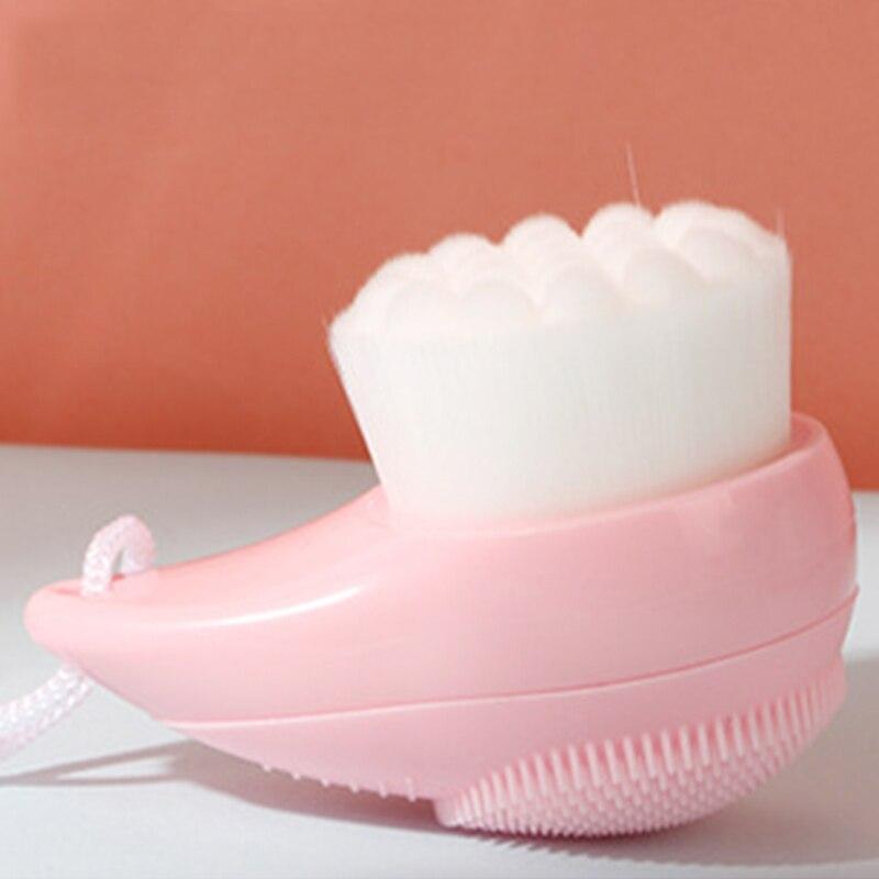 Double Side Silicone Face Washing Brush Facial Cleanser Portable 3D Face Cleaning Vibration Massage Skin Care Tool