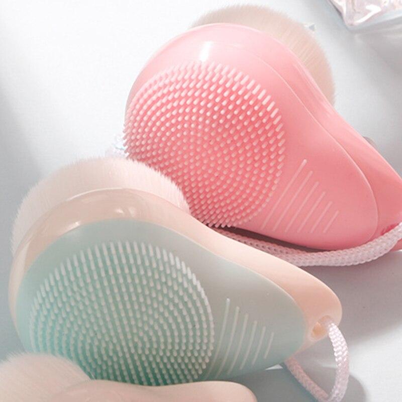 Double Side Silicone Face Washing Brush Facial Cleanser Portable 3D Face Cleaning Vibration Massage Skin Care Tool