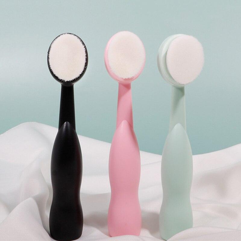 Long Handle Face Brush Manual Skin-friendly Facial Cleansing Brush Soft Hair To Blackhead Deep Cleaning Hand Brush