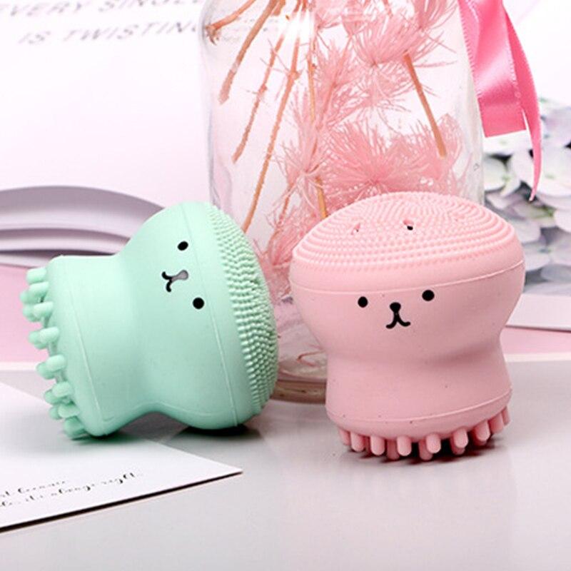 Octopus Shape Silicone Foam Face Cleansing Brush Pore Cleaner Exfoliator Face Scrub Washing Brush Face Cleanser Skin Care