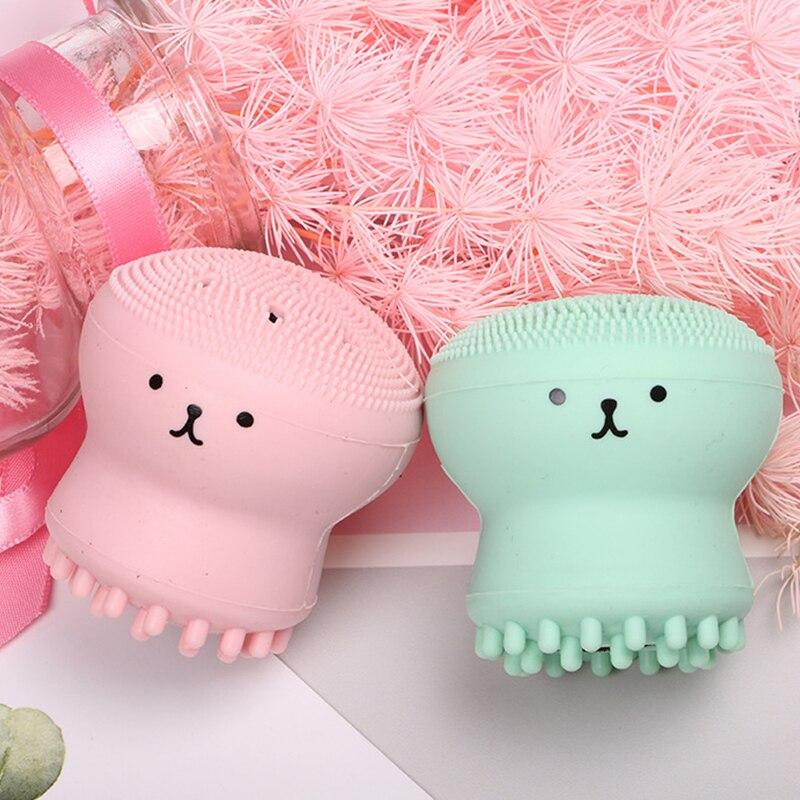 Octopus Shape Silicone Foam Face Cleansing Brush Pore Cleaner Exfoliator Face Scrub Washing Brush Face Cleanser Skin Care